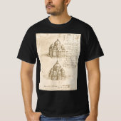 Leonardo da Vinci's Architectonische Kathedraalstu T-shirt (Voorkant)