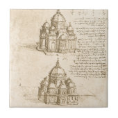 Leonardo da Vinci's Architectonische Kathedraalstu Tegeltje (Voorkant)