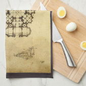 Leonardo da Vinci's Architectonische Kathedraalstu Theedoek (Quarter Fold)