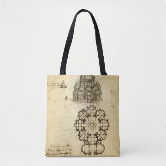 Leonardo da Vinci's Architectonische Kathedraalstu Tote Bag (Voorkant)