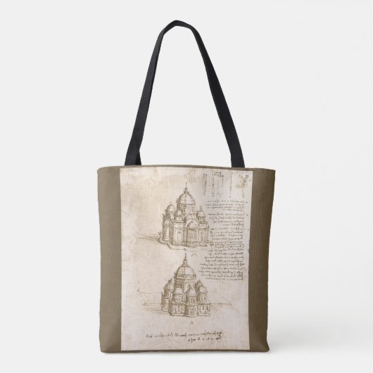 Leonardo da Vinci's Architectonische Kathedraalstu Tote Bag (Achterkant)