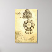 Leonardo da Vinci's Architecturale Kathedraal Stud Canvas Afdruk (Voorkant)
