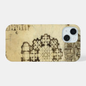 Leonardo da Vinci's Architecturale Kathedraal Stud iPhone 15 Hoesje (Achterkant horizontaal)