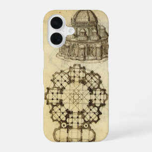 Leonardo da Vinci's Architecturale Kathedraal Stud iPhone 16 Hoesje