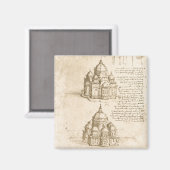 Leonardo da Vinci's Architecturale Kathedraal Stud Magneet (Voorkant / Achterkant)