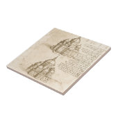 Leonardo da Vinci's Architecturale Kathedraal Stud Tegeltje (Zijkant)
