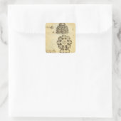 Leonardo da Vinci's Architecturale Kathedraal Stud Vierkante Sticker (Tas)