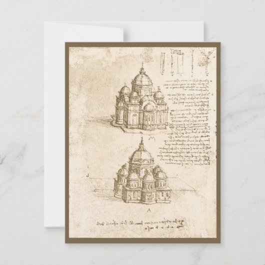 Leonardo da Vinci's architecturale kathedraalstudi Kaart (Voorkant)