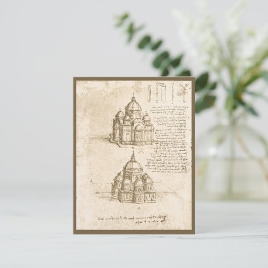 Leonardo da Vinci's architecturale kathedraalstudi Kaart (Staand voorkant)