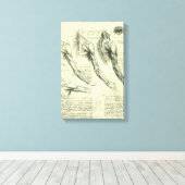 Leonardo da Vinci's arm- en schouderanatomie Canvas Afdruk (Insitu (Houten vloer))