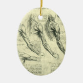 Leonardo da Vinci's arm- en schouderanatomie Keramisch Ornament (Voorkant)