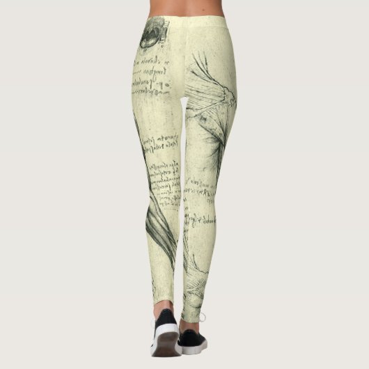 Leonardo da Vinci's arm- en schouderanatomie Leggings (Achterkant)