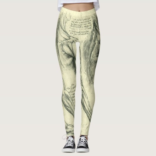 Leonardo da Vinci's arm- en schouderanatomie Leggings (Voorkant)