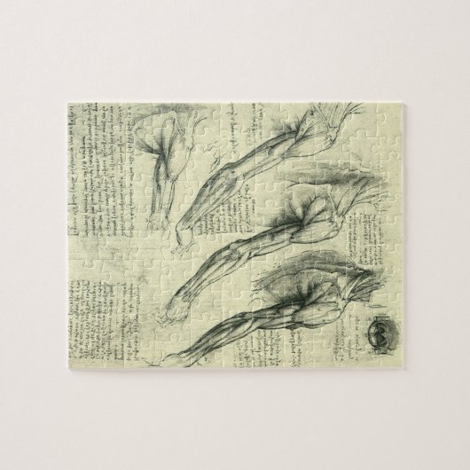 Leonardo da Vinci's arm- en schouderanatomie Legpuzzel (Horizontaal)