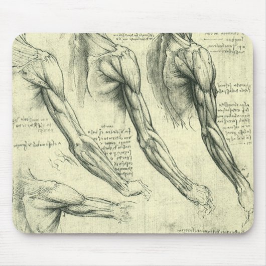 Leonardo da Vinci's arm- en schouderanatomie Muismat (Voorkant)