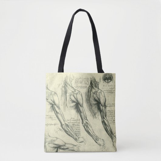 Leonardo da Vinci's arm- en schouderanatomie Tote Bag (Voorkant)
