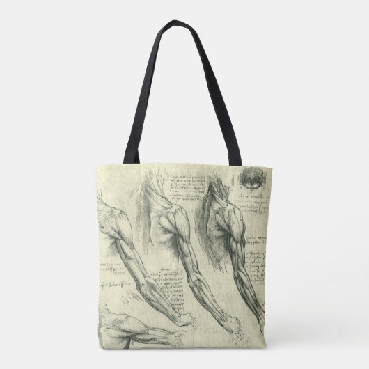 Leonardo da Vinci's arm- en schouderanatomie Tote Bag (Achterkant)
