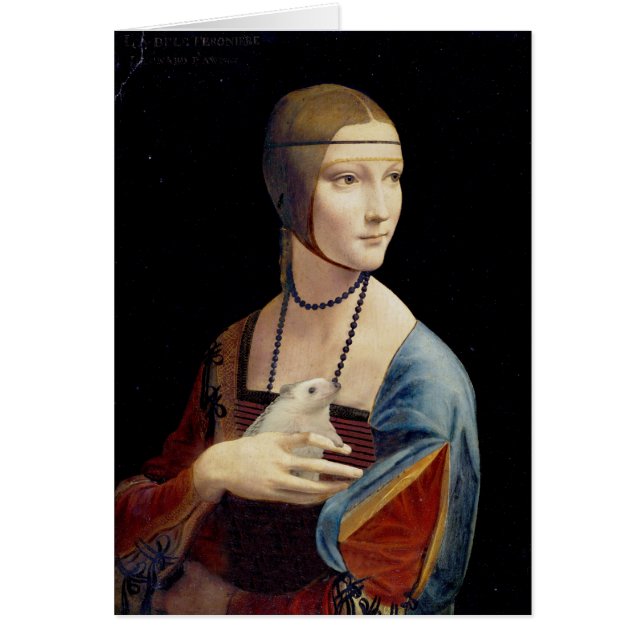 Leonardo Da Vinci's dame met een egel-kaart (Voorkant)