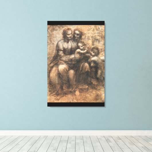 Leonardo da Vinci's De Leonardo-Cartoon (1499-1500 Canvas Afdruk (Insitu (Houten vloer))