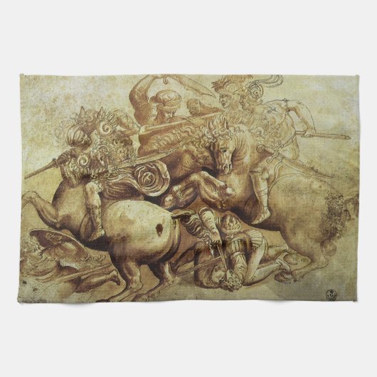 Leonardo da Vinci's De Slag bij Anghiari Theedoek (Horizontaal)
