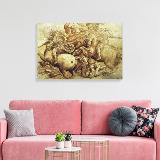 Leonardo da Vinci's De slag om Anghiari Canvas Afdruk (Insitu (Woonkamer))