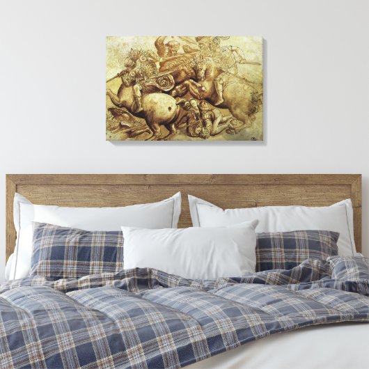 Leonardo da Vinci's De slag om Anghiari Canvas Afdruk (Insitu (Slaapkamer))