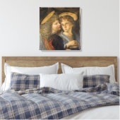 Leonardo da Vinci's doop van Christus engelen Canvas Afdruk (Insitu (Slaapkamer))