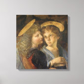 Leonardo da Vinci's doop van Christus engelen Canvas Afdruk (Voorkant)