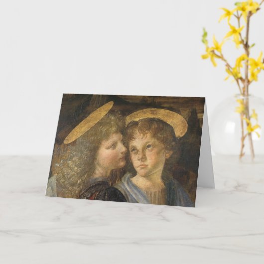 Leonardo da Vinci's doop van Christus engelen Kaart (Gele Bloem)
