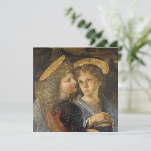 Leonardo da Vinci's doop van Christus engelen Kaart (Staand voorkant)