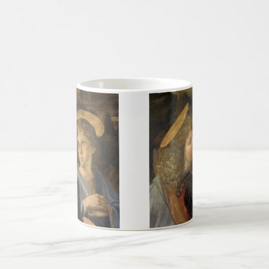 Leonardo da Vinci's doop van Christus engelen Koffiemok (Center)