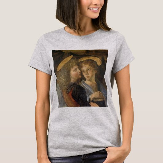Leonardo da Vinci's doop van Christus engelen T-shirt (Voorkant)