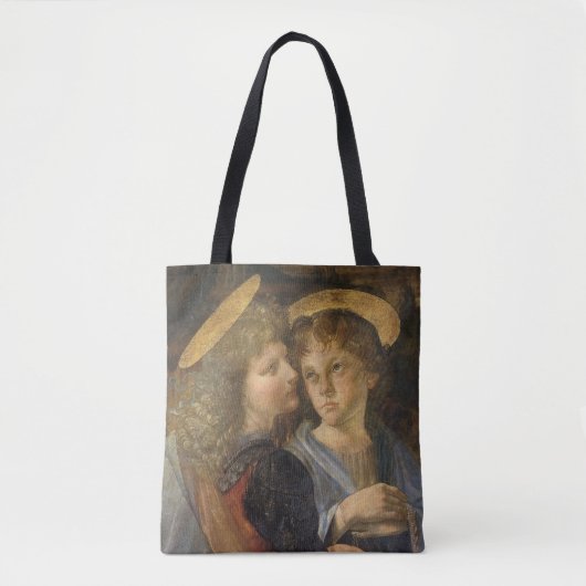 Leonardo da Vinci's doop van Christus engelen Tote Bag (Voorkant)