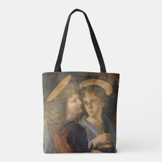 Leonardo da Vinci's doop van Christus engelen Tote Bag (Achterkant)
