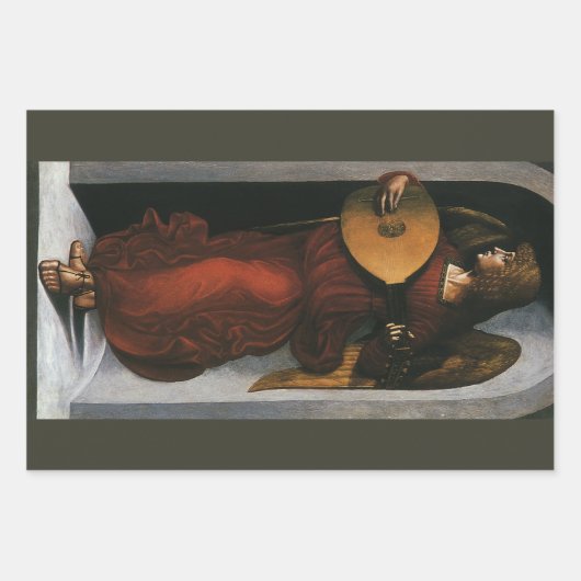 Leonardo da Vinci's Een engel in het rood met een  Inpakpapier Vel (Voorkant 2)