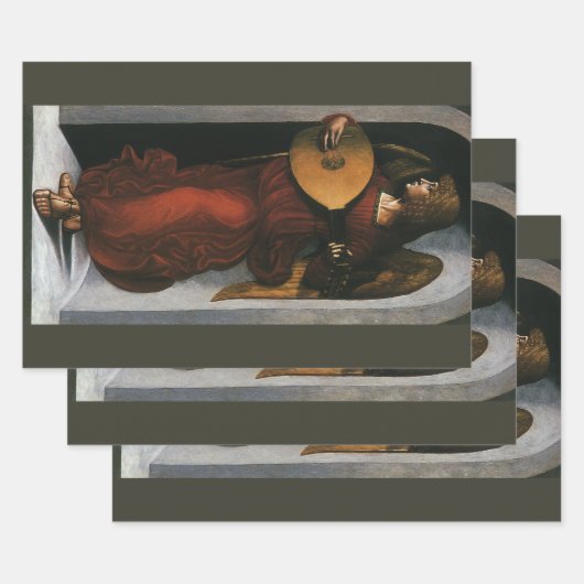 Leonardo da Vinci's Een engel in het rood met een  Inpakpapier Vel (Set)