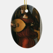 Leonardo da Vinci's Een engel in het rood met een  Keramisch Ornament (Achterkant)