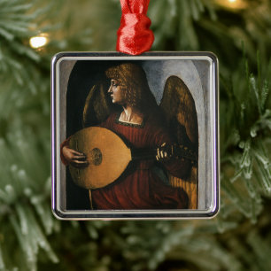 Leonardo da Vinci's Een engel in het rood met een Metalen Ornament