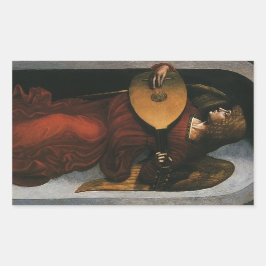 Leonardo da Vinci's Een engel in het rood met een Rechthoekige Sticker (Voorkant)