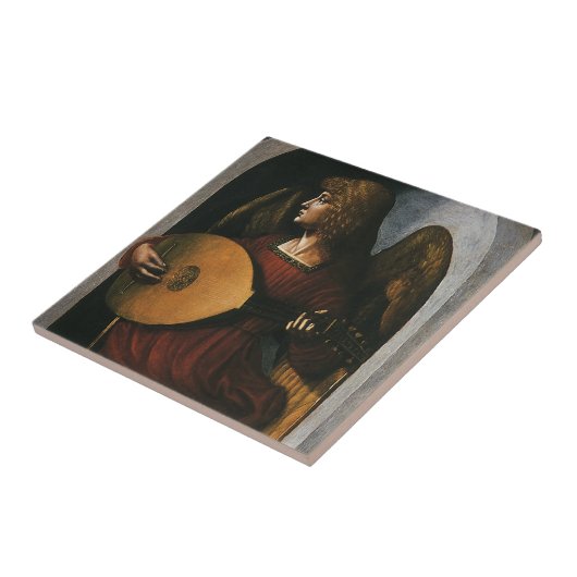 Leonardo da Vinci's Een engel in het rood met een Tegeltje (Zijkant)