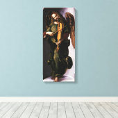 Leonardo da Vinci's Engel in Groen met een Vielle Canvas Afdruk (Insitu (Houten vloer))