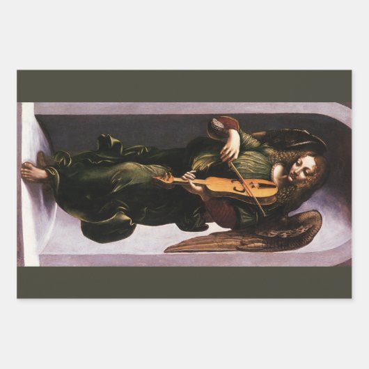 Leonardo da Vinci's Engel in Groen met een Vielle Inpakpapier Vel (Voorkant)