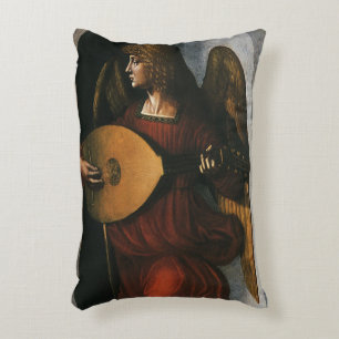 Leonardo da Vinci's Engel in het rood met een luit Accent Kussen