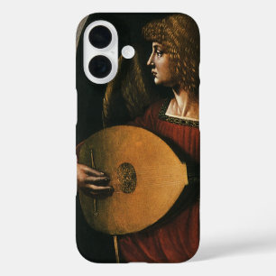 Leonardo da Vinci's Engel in het rood met een luit iPhone 16 Hoesje