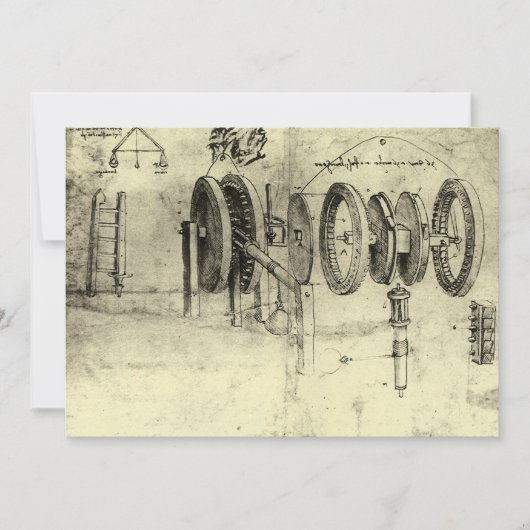 Leonardo da Vinci's Engineering Sketch of a Wheel (Voorkant)