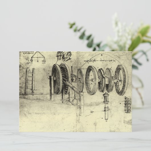 Leonardo da Vinci's Engineering Sketch of a Wheel (Staand voorkant)