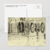 Leonardo da Vinci's Engineering Sketch of a Wheel Briefkaart (Voorkant / Achterkant)