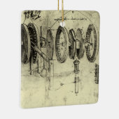 Leonardo da Vinci's Engineering Sketch of a Wheel Keramisch Ornament (Rechts)