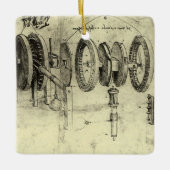Leonardo da Vinci's Engineering Sketch of a Wheel Keramisch Ornament (Voorkant)