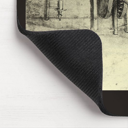 Leonardo da Vinci's Engineering Sketch of a Wheel Muismat (Hoek)